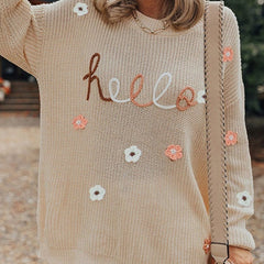 Autumn New Round Neck Knitted All-matching Loose Sweater - Jess Deals