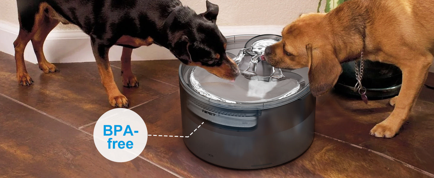 2 Gallon/270oz/8L Large Capacity NPET DF30 Automatic Dog Water Fountain Dispenser - Pet-Friendly Design with Splatter Guard, Cleaning Kit, and Quiet Operation for Large Dogs and Multiple Pets