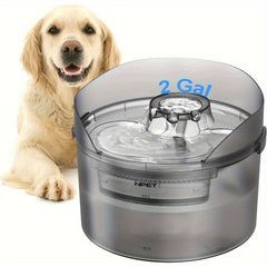 2 Gallon/270oz/8L Large Capacity NPET DF30 Automatic Dog Water Fountain Dispenser - Pet-Friendly Design with Splatter Guard, Cleaning Kit, and Quiet Operation for Large Dogs and Multiple Pets