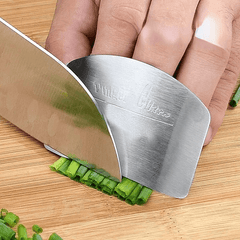 3pc Stainless Steel Finger Guard for Safe Slicing - Durable Kitchen Protector