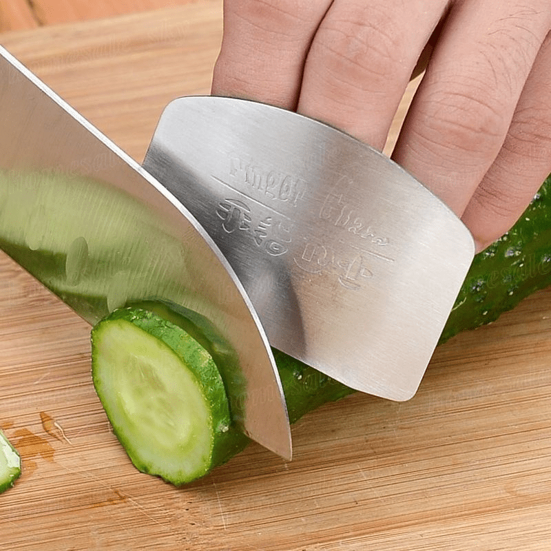 3pc Stainless Steel Finger Guard for Safe Slicing - Durable Kitchen Protector