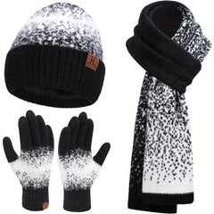 Winter Warmth Set - Fashion Scarves and Accessories - Soft Fleece Beanie Hat, Touchscreen Gloves, and Long Scarf for Women, Perfect Gift Idea