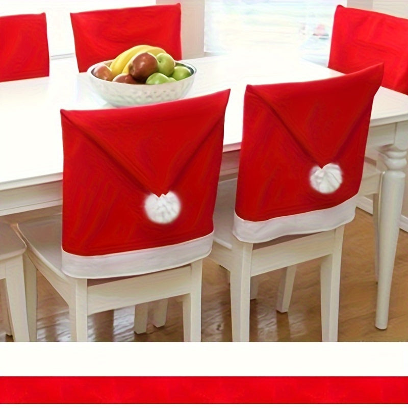 6 Santa Hats chair covers Christmas decorations table New Year decorations home Navidad Noel Christmas Gift Restaurant/ cafe