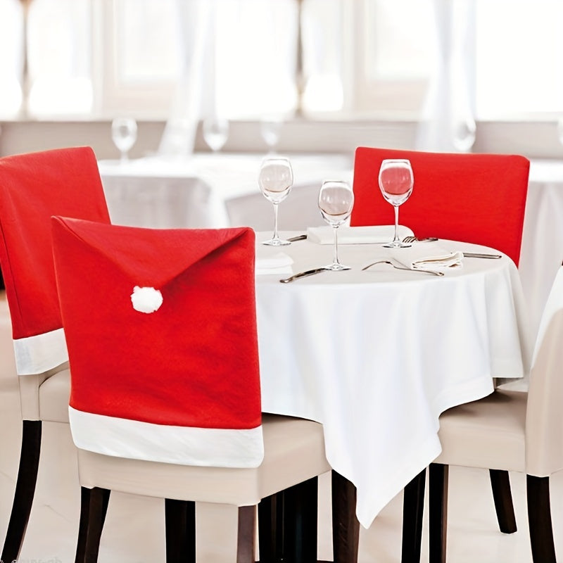 6 Santa Hats chair covers Christmas decorations table New Year decorations home Navidad Noel Christmas Gift Restaurant/ cafe