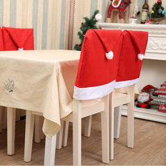 6 Santa Hats chair covers Christmas decorations table New Year decorations home Navidad Noel Christmas Gift Restaurant/ cafe