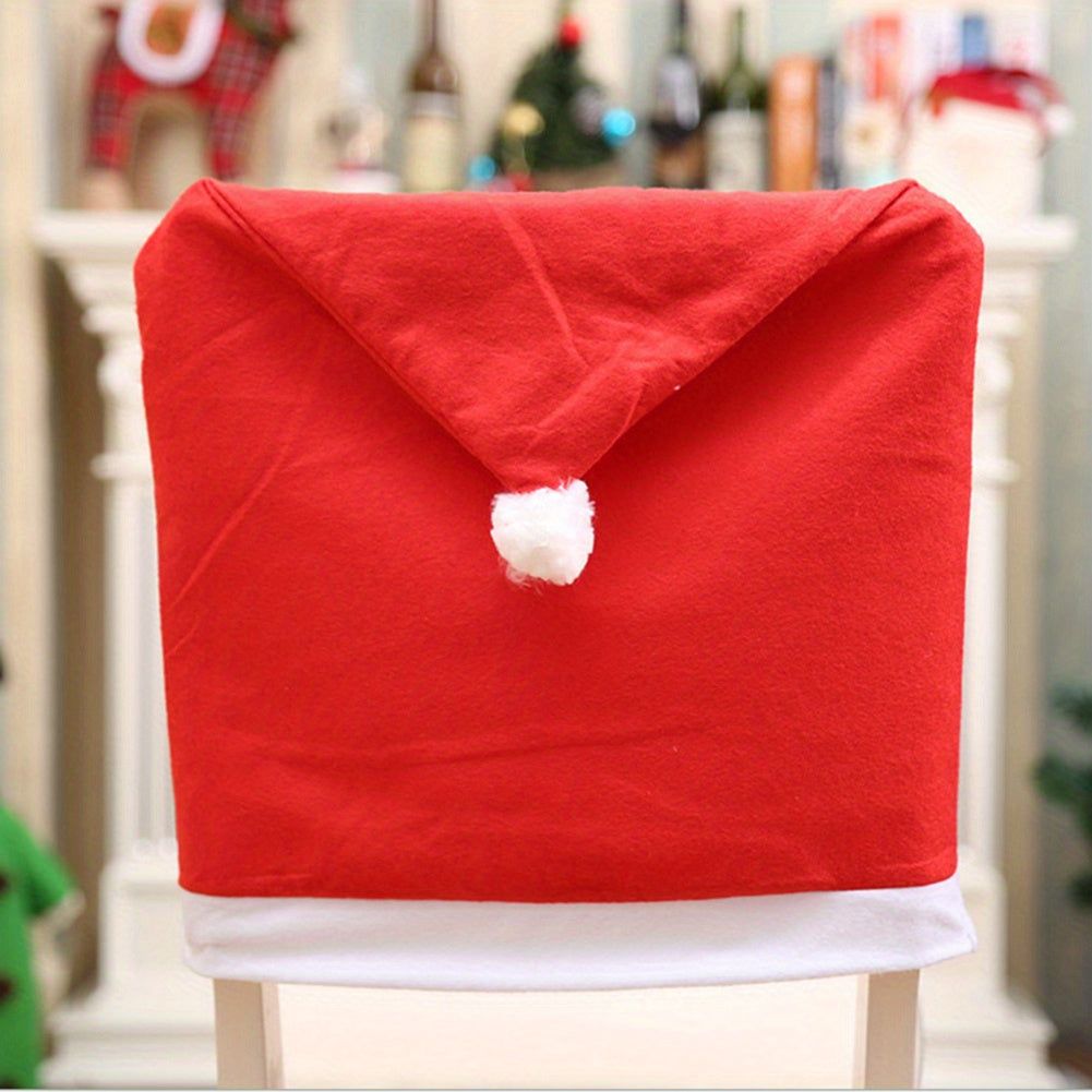 6 Santa Hats chair covers Christmas decorations table New Year decorations home Navidad Noel Christmas Gift Restaurant/ cafe