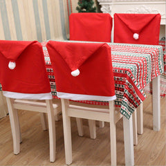 6 Santa Hats chair covers Christmas decorations table New Year decorations home Navidad Noel Christmas Gift Restaurant/ cafe