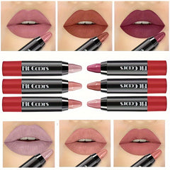 6Pcs Crayon Matte Lipstick Set Nude Smooth Lip Stick Waterproof Long Lasting Lipstick Velvet Professional Lip Crayon Matte Lip Gloss Stain Makeup Set for Halloween