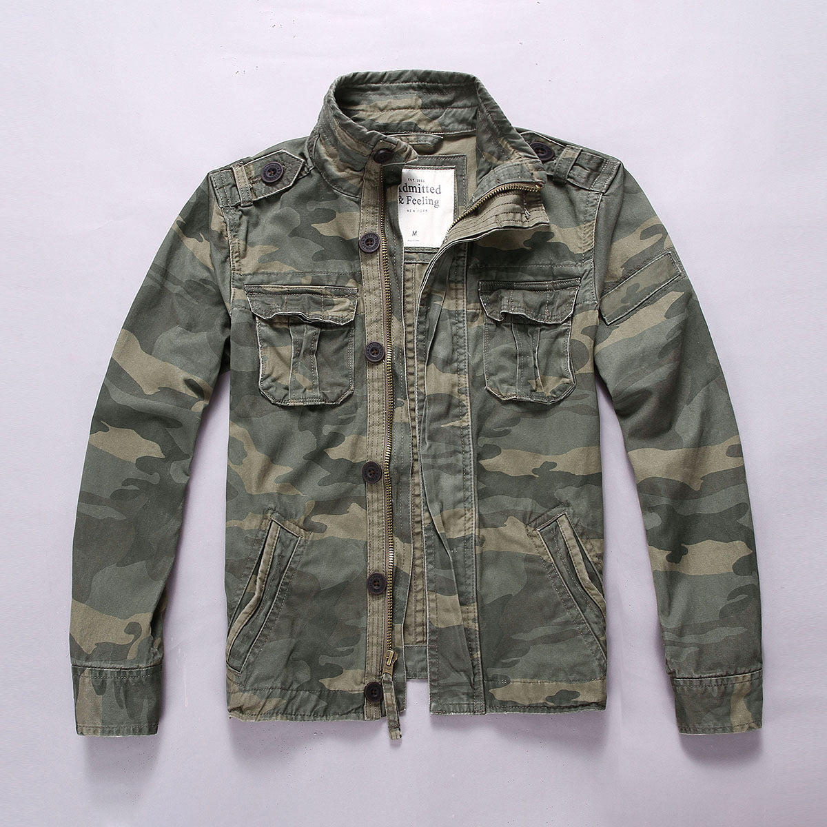 Retro Regular Casual Camouflage Men's Jacket