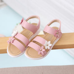 Simple Flower Girls's Flat Sandals