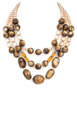 Mix Stone Statement Layer Necklace