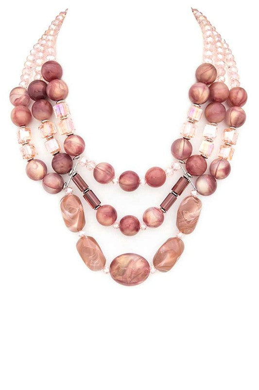 Mix Stone Statement Layer Necklace