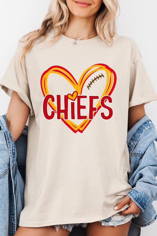 Chiefs Heart Graphic Heavy Cotton Tee