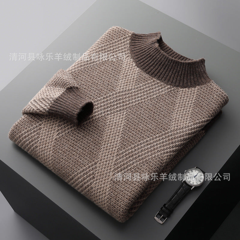 Half Turtleneck Thickened Matting Woven Sweater