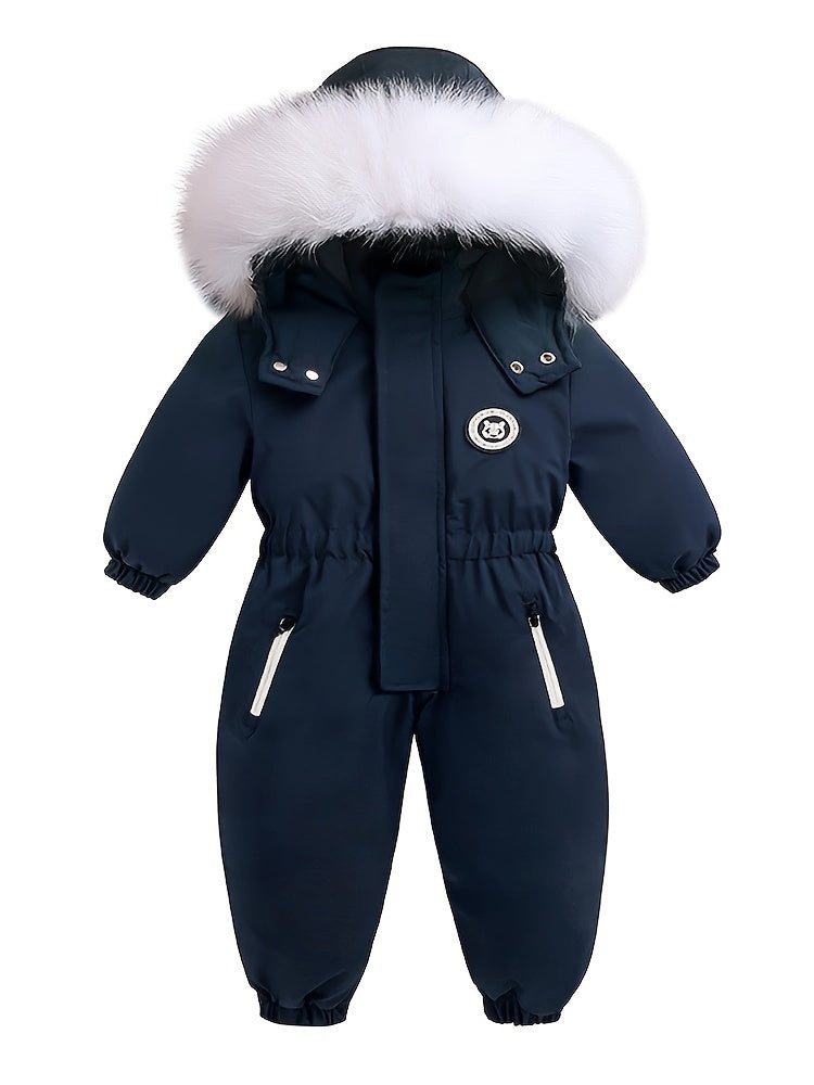 Girls Boys Outdoor Ski Suits baby Winter Warm Hooded Jumpsuit With Zipper Pockets outerwear coat Overalls