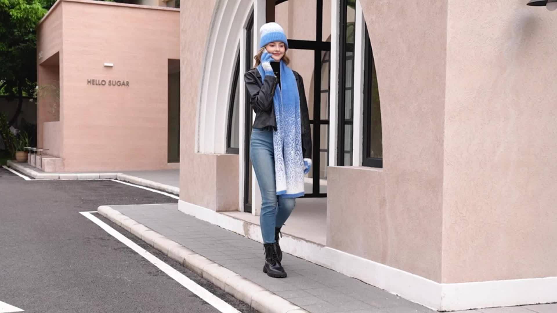 Winter Warmth Set - Fashion Scarves and Accessories - Soft Fleece Beanie Hat, Touchscreen Gloves, and Long Scarf for Women, Perfect Gift Idea