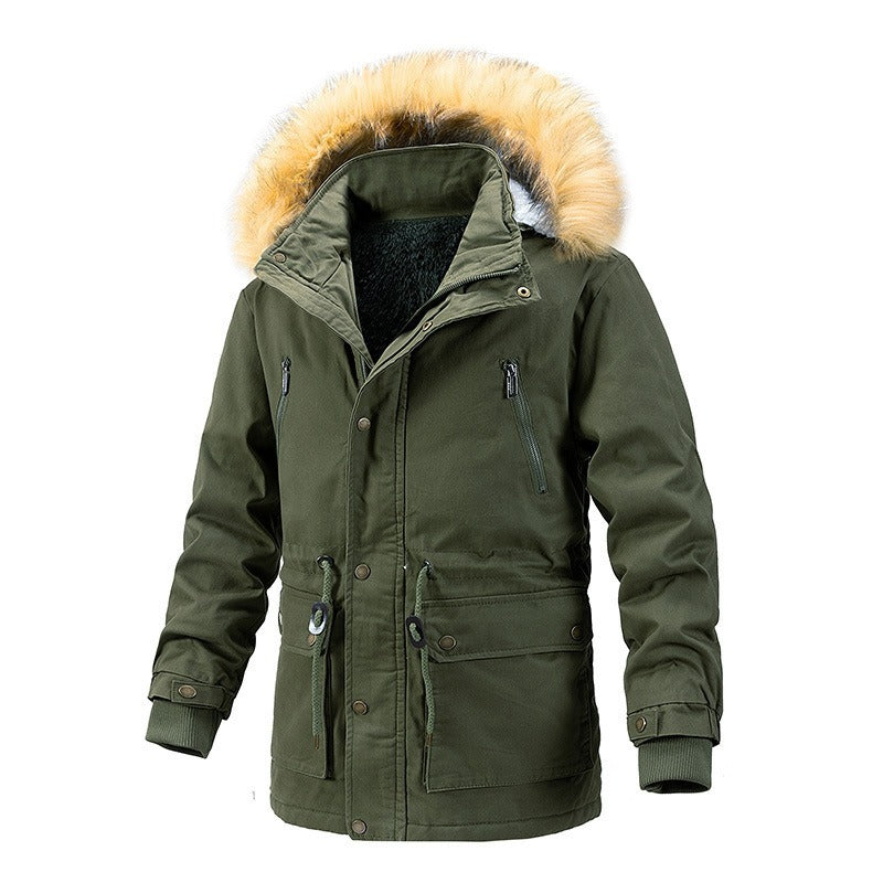 Winter hooded men's cotton jacket