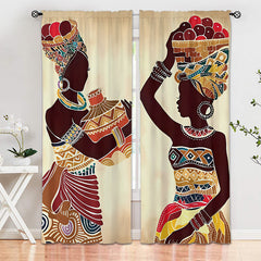 Retro Ethnic Style Women's Silhouette AB Curtain