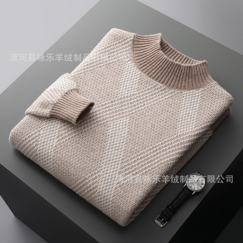 Half Turtleneck Thickened Matting Woven Sweater