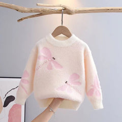 Autumn And Winter Pullover Mink Fur Knitted Round Neck Sweater