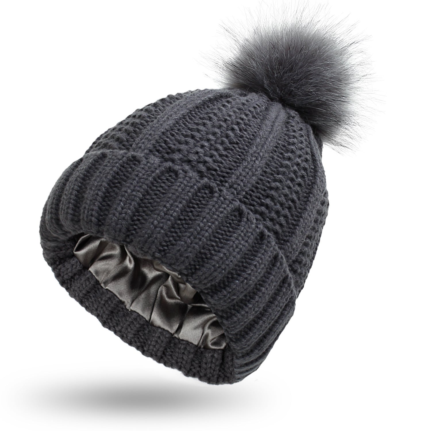 Fashion Stretchy Satin Lined Skull Knit Beanie