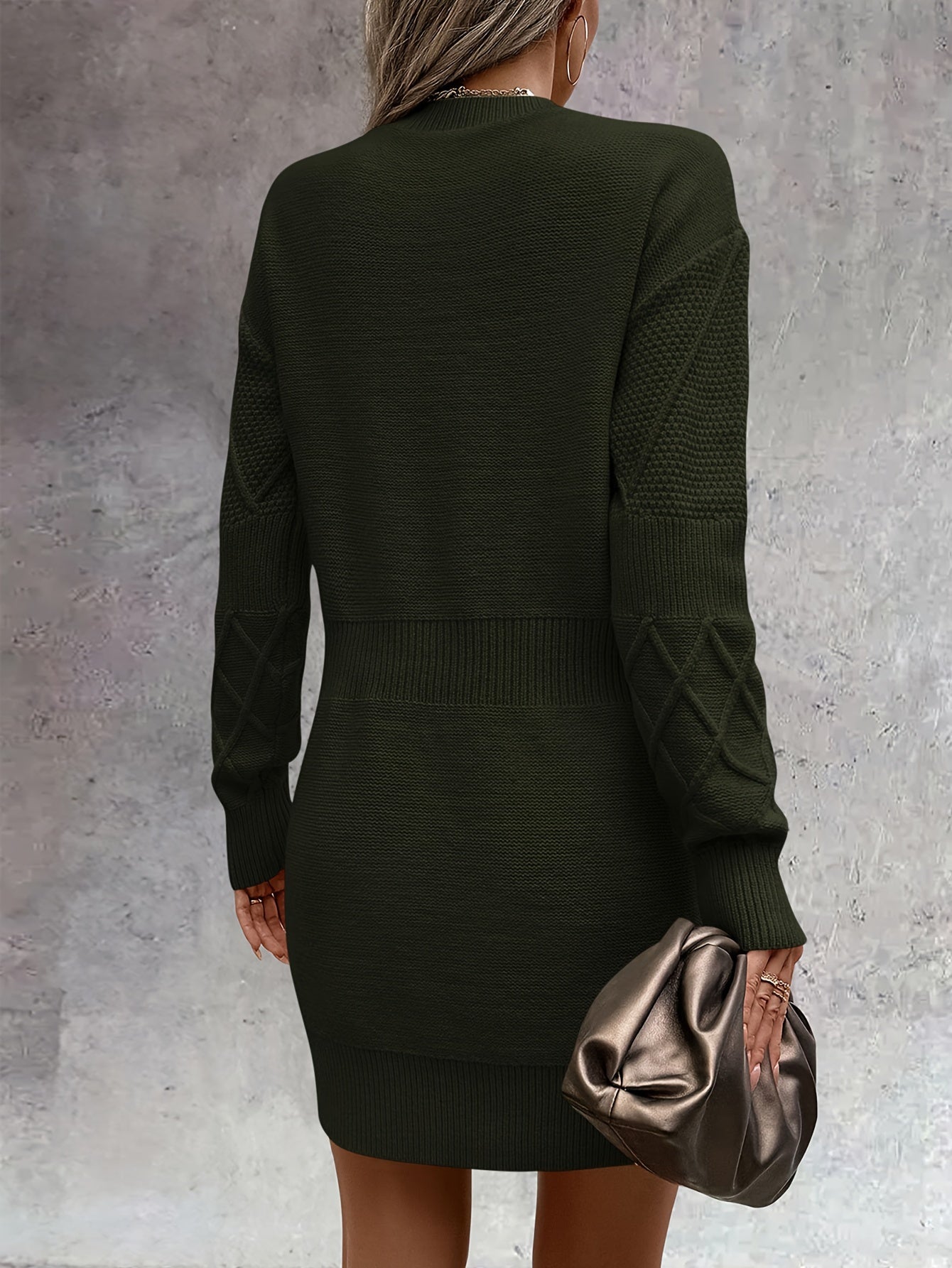 Women's Long Sleeve Short Sweater Dress Chunky Ribbed Knit Tunic Pullover Oversized Fall Sweaters