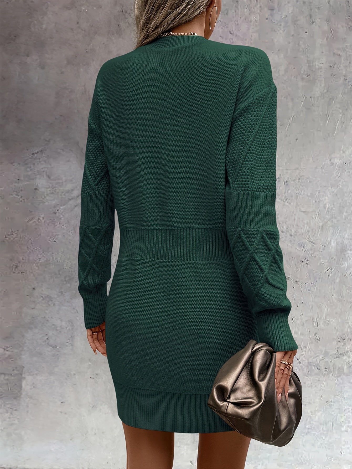 Women's Long Sleeve Short Sweater Dress Chunky Ribbed Knit Tunic Pullover Oversized Fall Sweaters