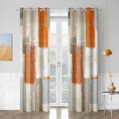 Light Luxury Oil Painting Large Color Block Curtain Height Shading Sunscreen