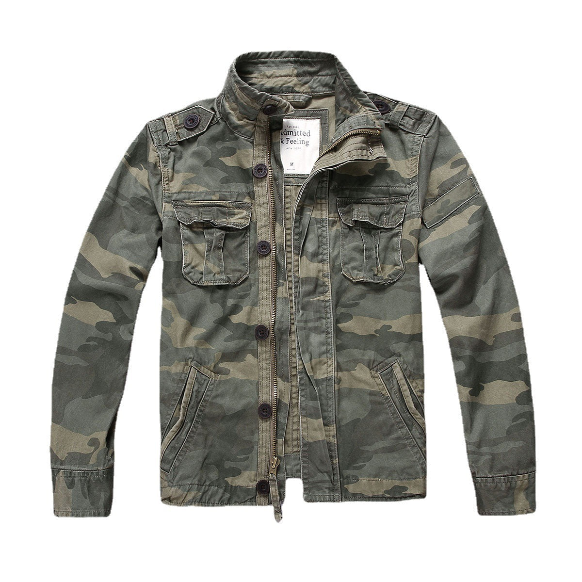 Retro Regular Casual Camouflage Men's Jacket