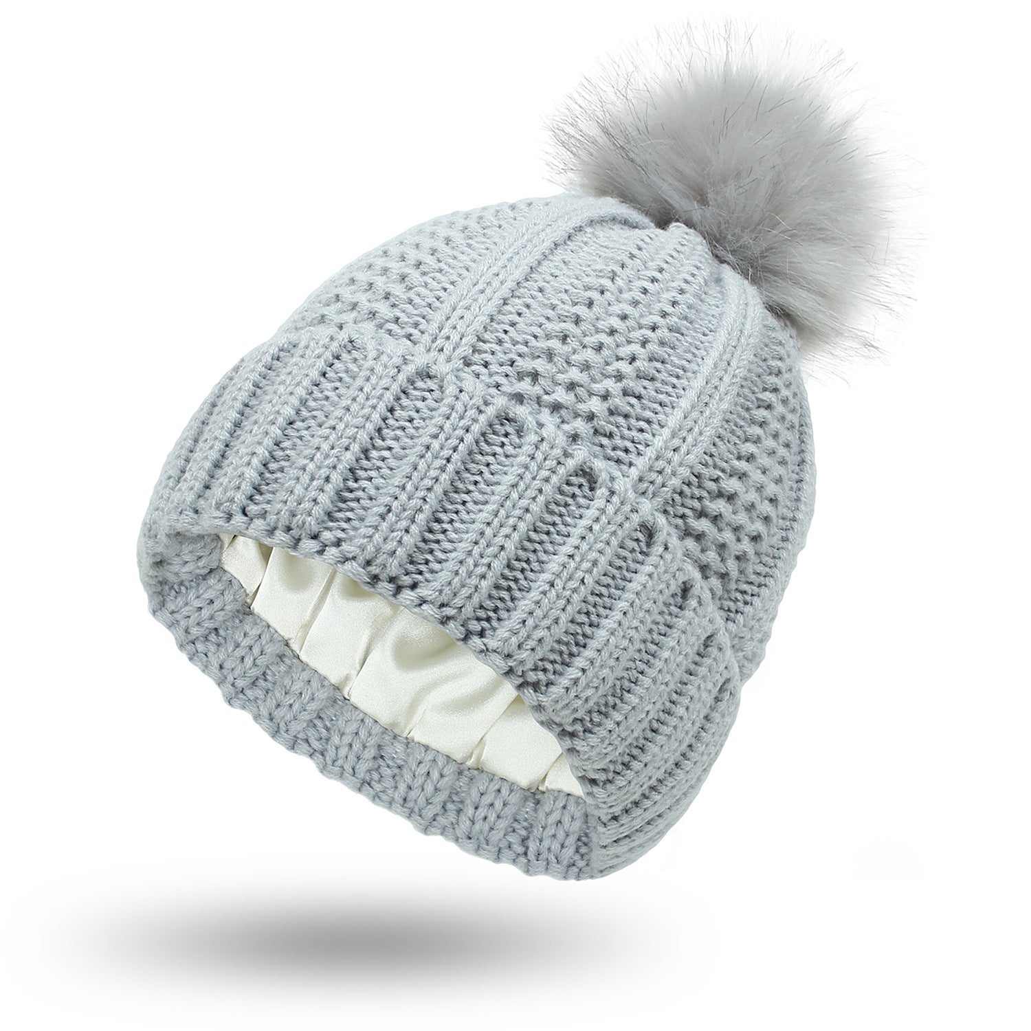 Fashion Stretchy Satin Lined Skull Knit Beanie