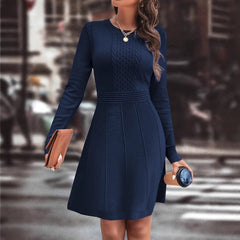 Knitted Long Sleeve Fashion Slim Fit Sweater Dress