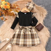 Children's Ruffled Plaid Skirt Suit