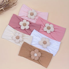 6 Pcs Baby Flower Headbands Baby Girls Nylon Headbands Soft Hairbands Hair Accessories for Newborn Infant Toddler Kids Beige Pink Khaki