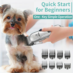 GOOAD Dog Clippers for Grooming, Dog Grooming Kit, Cordless Dog Grooming Clippers for Thick Coats, Dog Hair Trimmer, Low Noise Dog Shaver, Quiet Pet Hair Clippers for Dogs and Cats.