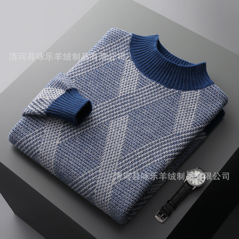 Half Turtleneck Thickened Matting Woven Sweater