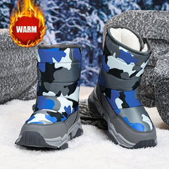 Youngsters' Winter Camo Snow Boots - High-Top, Warm & Cozy for Boys and Girls, Perfect for Outdoor Adventures