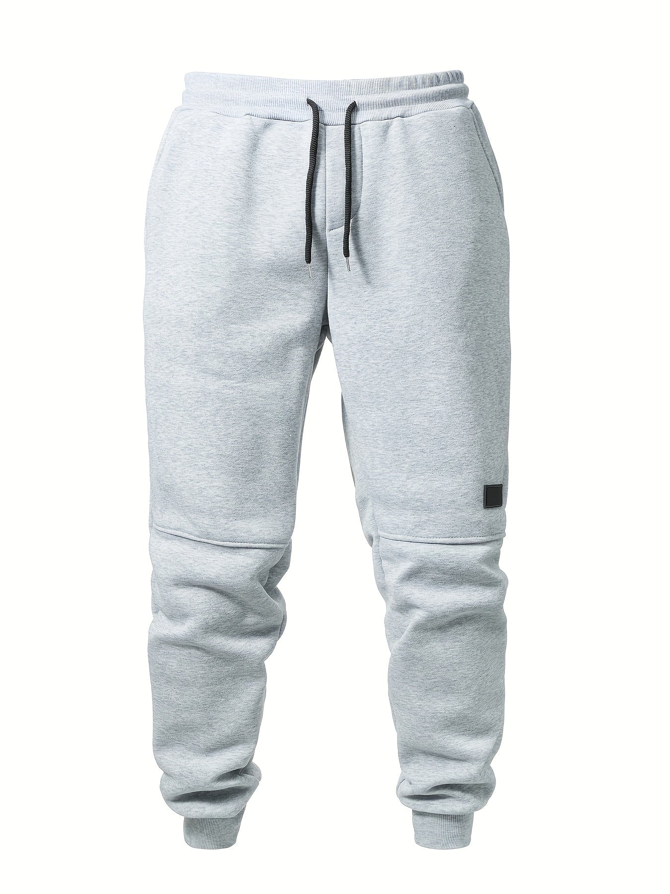 3pcs Solid Color Men's Casual Joggers With Pockets, Drawstring Pants For Sport And Casual Wear