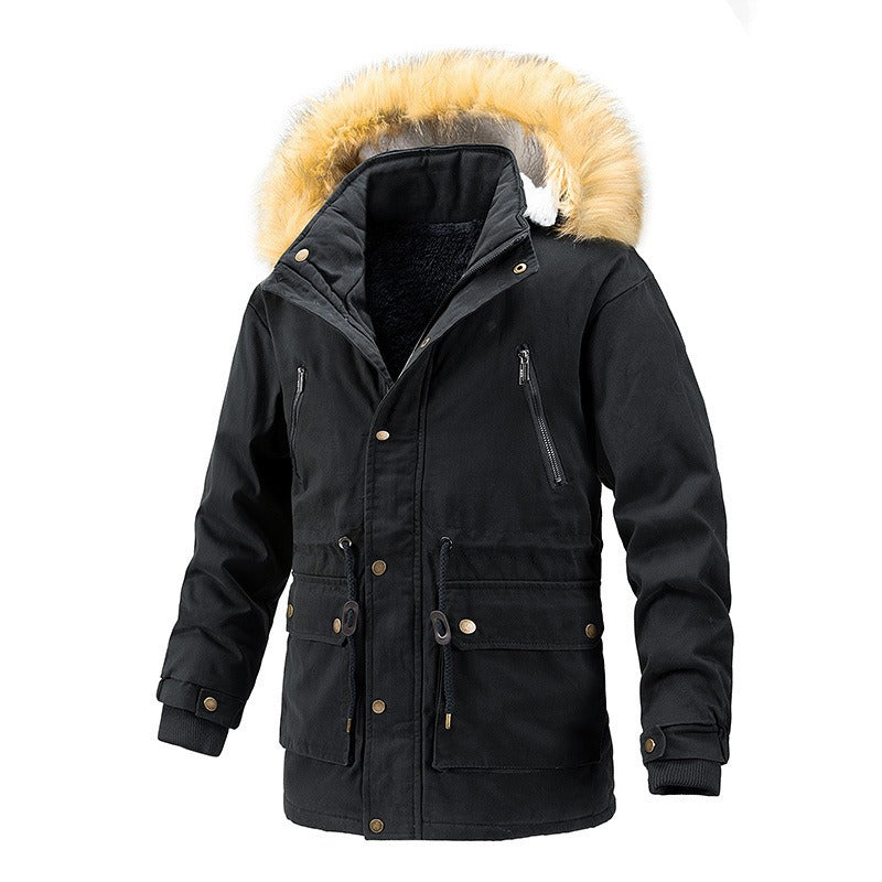 Winter hooded men's cotton jacket