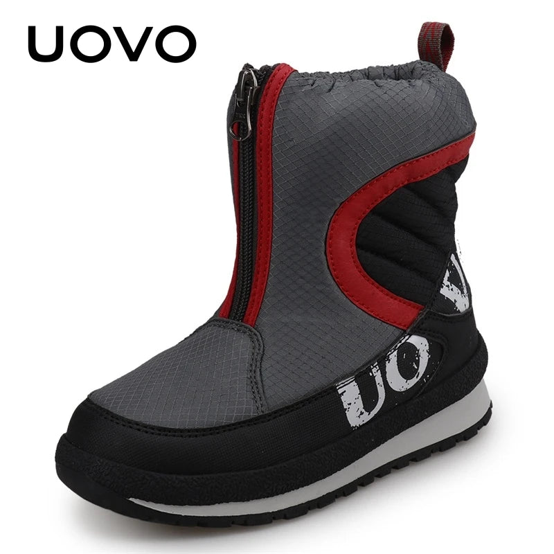 UOVO 2024 New Shoes For Boys And Girls High Quality Fashion Kids Winter Boots Warm Snow Children's Footwear Size #30-38