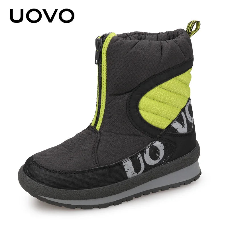 UOVO 2024 New Shoes For Boys And Girls High Quality Fashion Kids Winter Boots Warm Snow Children's Footwear Size #30-38