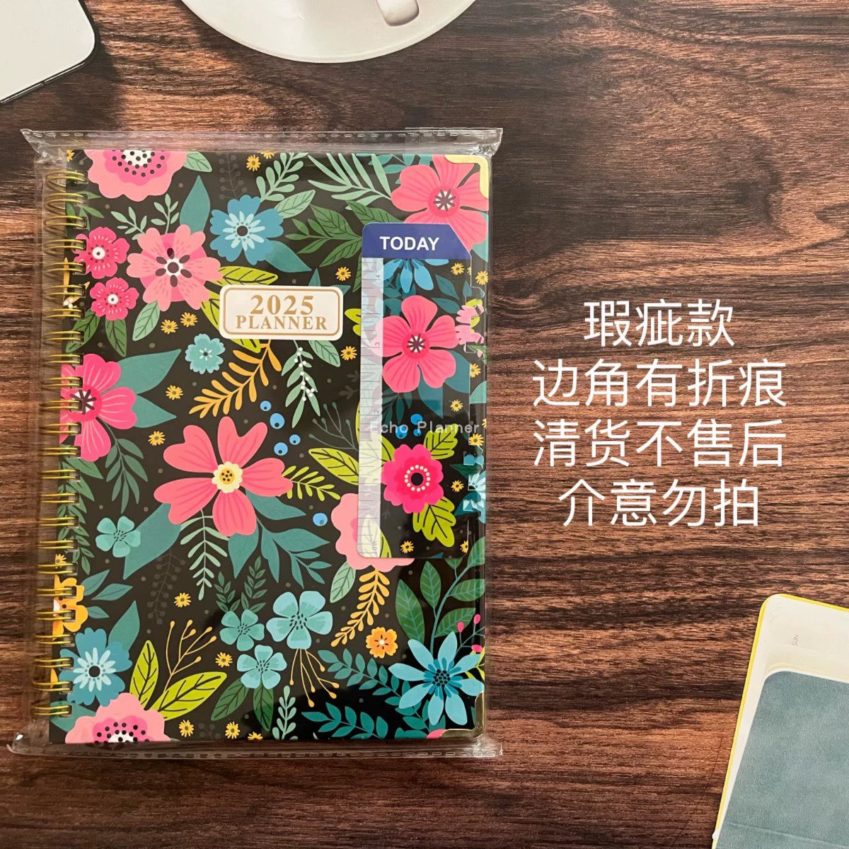 A5 Hard-Faced Lace-up English Flower Geometric Notebook