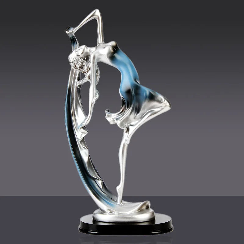 Dancing Girl Figure Statue Modern Ballet Sculptures Resin Crafts Home Decor Desktop Ornament Elegant Gift