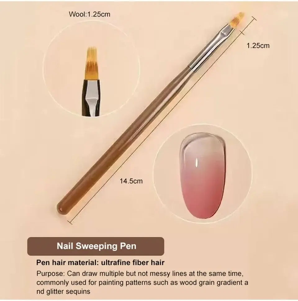 9PCS UV Gel Nail Brush Liner DIY Painting Pen Manicure Acrylic Drawing Brush for Nail Art Design Nails Tip Display Painting Tool