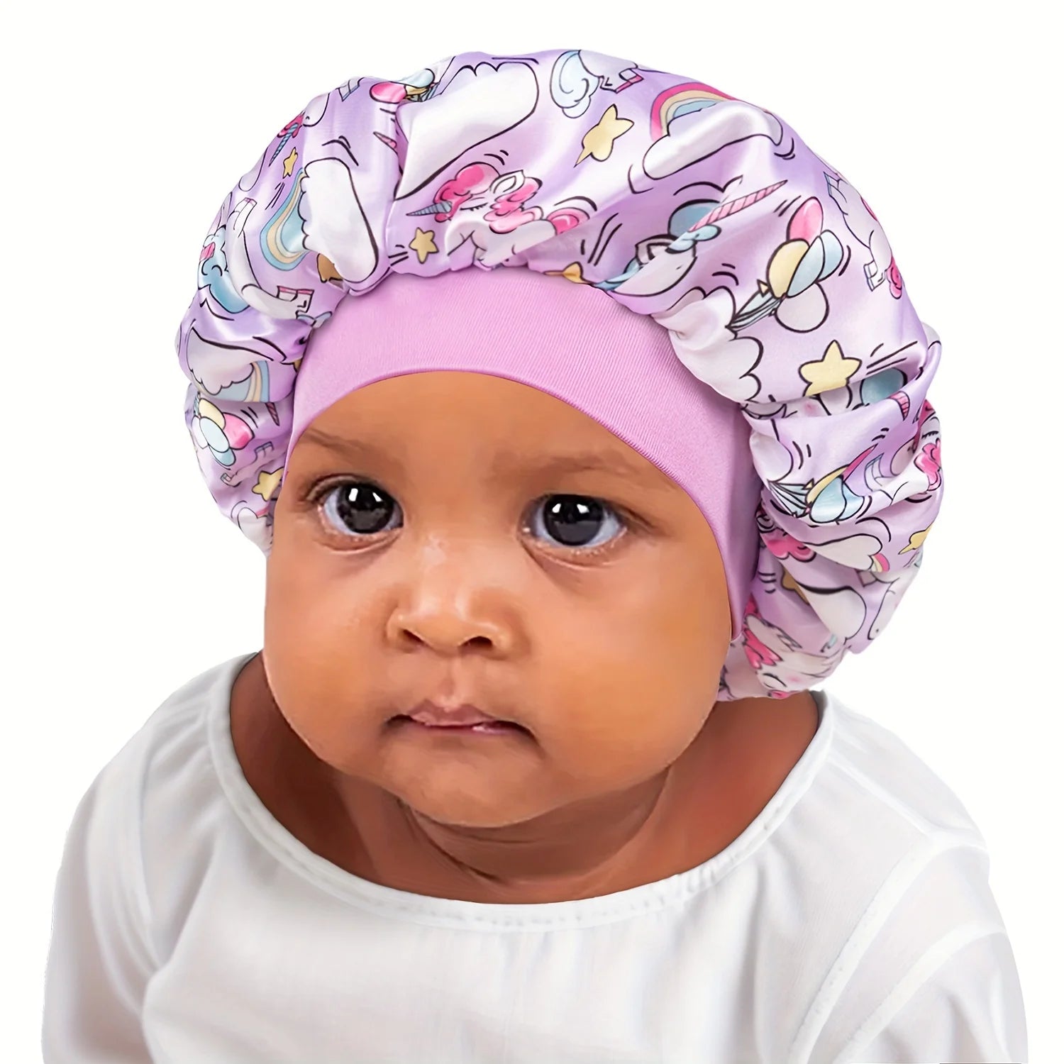 Children's New Bonnet Unicorn Printed Hair Hat with Narrow Edge Elastic Fashion Casual Home Comfortable Sleeping Hat