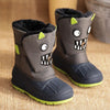 Winter Children Snow Boots Boys Girls Warm Waterproof Ski Boots Baby Cute Cartoon Dinosaur Print High Boots