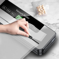 Electric Vacuum Sealer Built-in Cutter Kitchen Food Storage Seal Touch Button Dry/Wet Food Sealing Packaging Strips 10 Bags