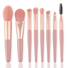 Mini Brush 8-Piece Makeup Bag Portable concealer powder brush set soft fur make-up tool