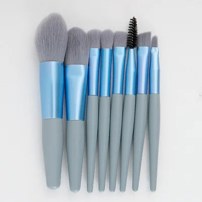 Mini Brush 8-Piece Makeup Bag Portable concealer powder brush set soft fur make-up tool