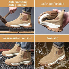 Men Safety Boots Anti-scalding Welder Shoes Indestructible Anti-smashing Steel Toe Cap Men Women Work Safety Shoes