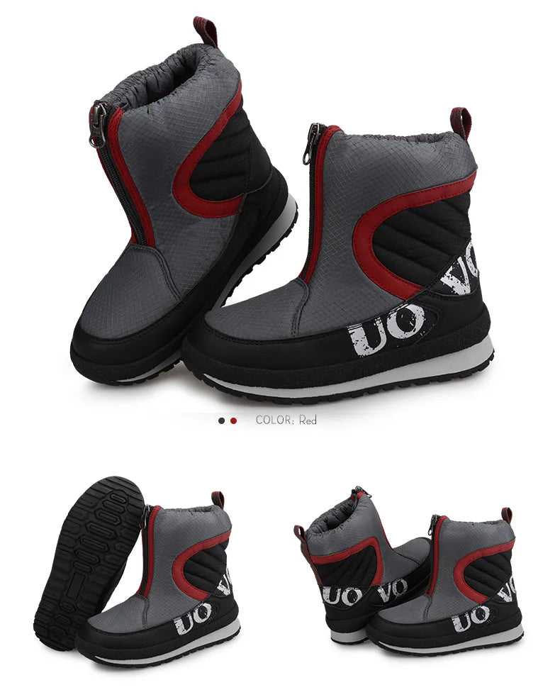 UOVO 2024 New Shoes For Boys And Girls High Quality Fashion Kids Winter Boots Warm Snow Children's Footwear Size #30-38